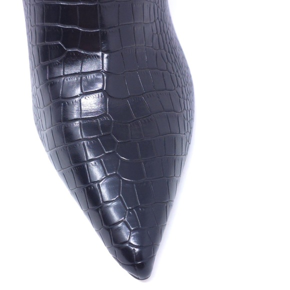 New Jessica Simpson Elisti Black Leather High Heel Bootie Size 9M - Picture 7 of 11